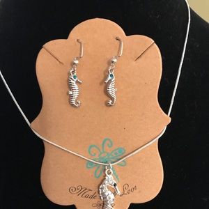 Sea pony Necklace and earrings